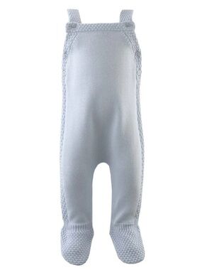 Rachel Riley Light Blue Knit Footed Romper